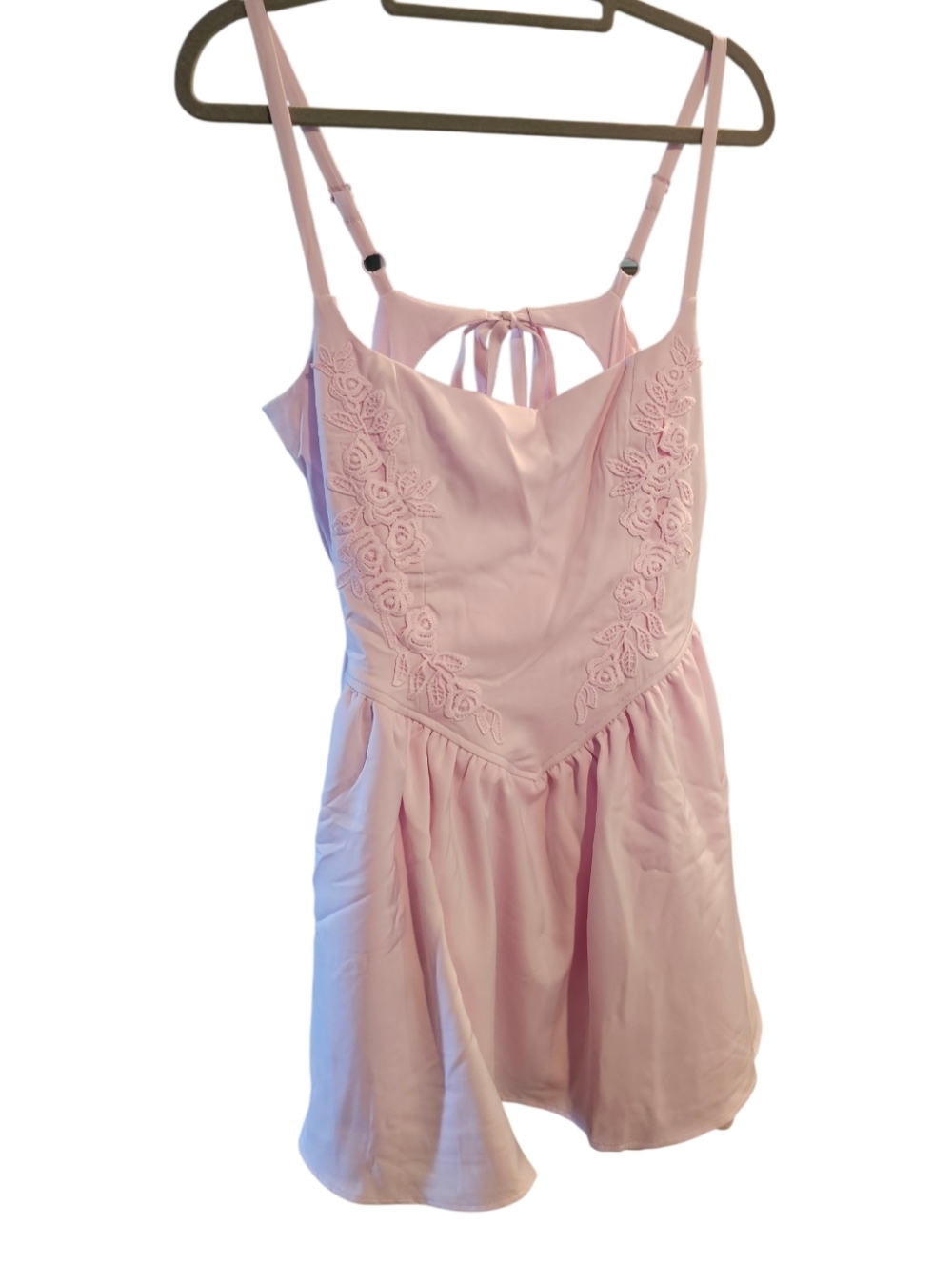 wild fable Pale Pink Embroidered Cami Slip Dress
